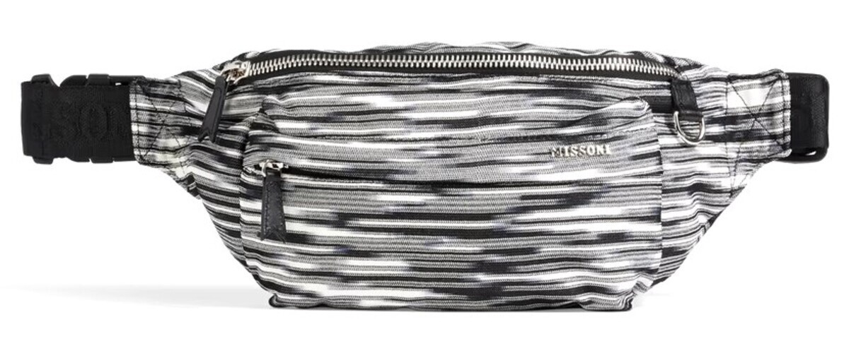 MISSONI ‘Space-Dyed Crochet-Knit Belt Bag’ Men’s Waist Bum Cross Pack b/w *NWT*