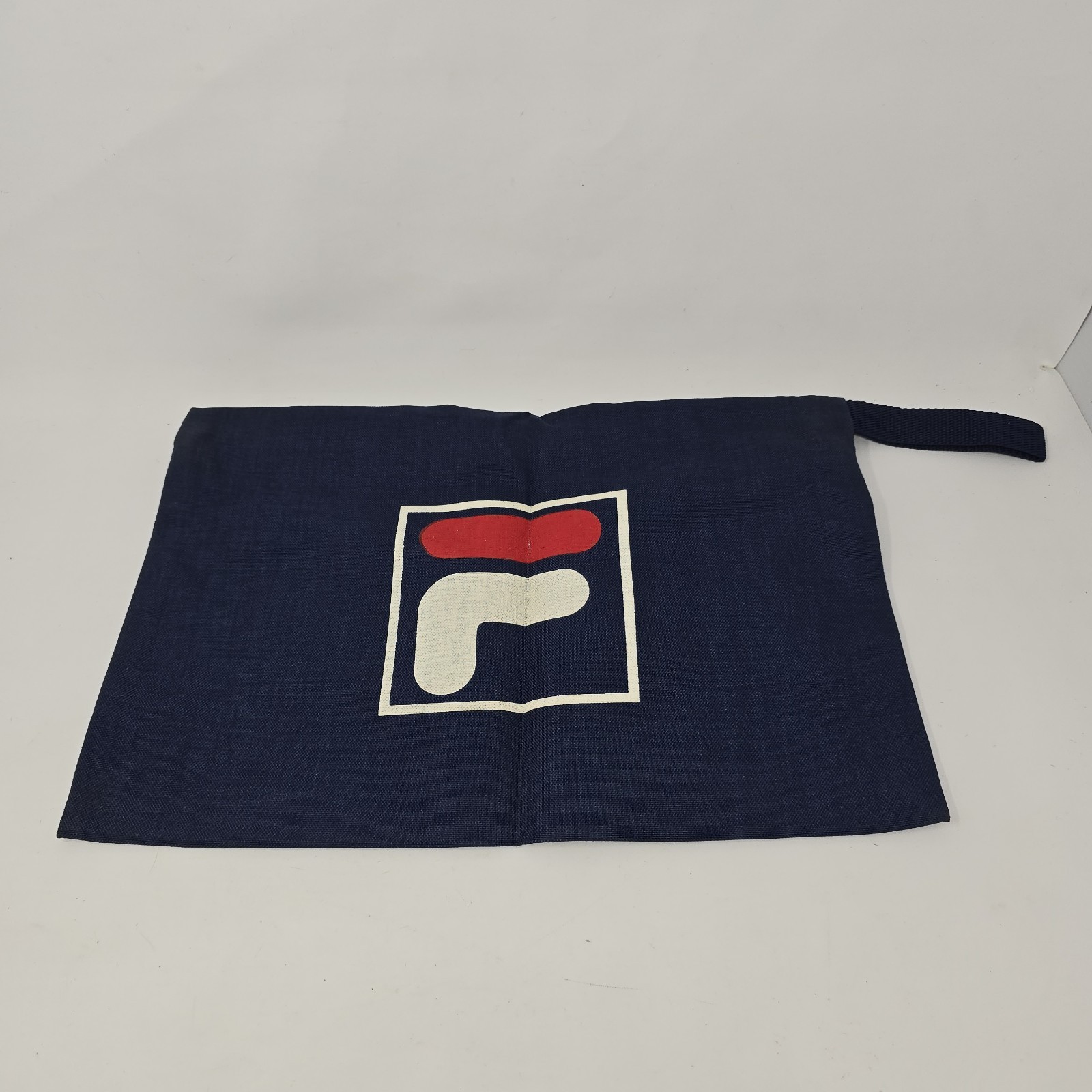 Fila Sport Navy Blue Double Sided Logo Zipper Pouch 16×10 Loop