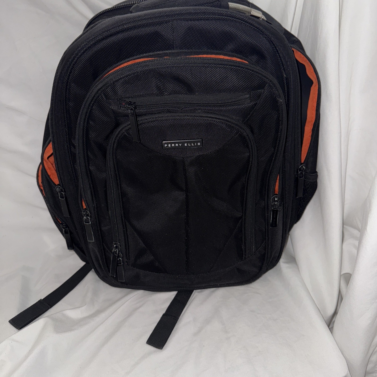Perry Ellis Portfolio Backpack Laptop Bag Travel Work Multi Pocket Mens 18in