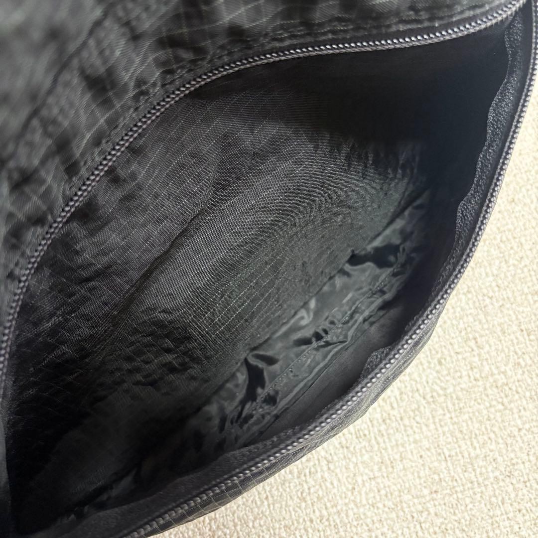 Authentic PORTER Yoshida Nylon Desert Shoulder Bag Black 23x34cm Damaged Bottom,