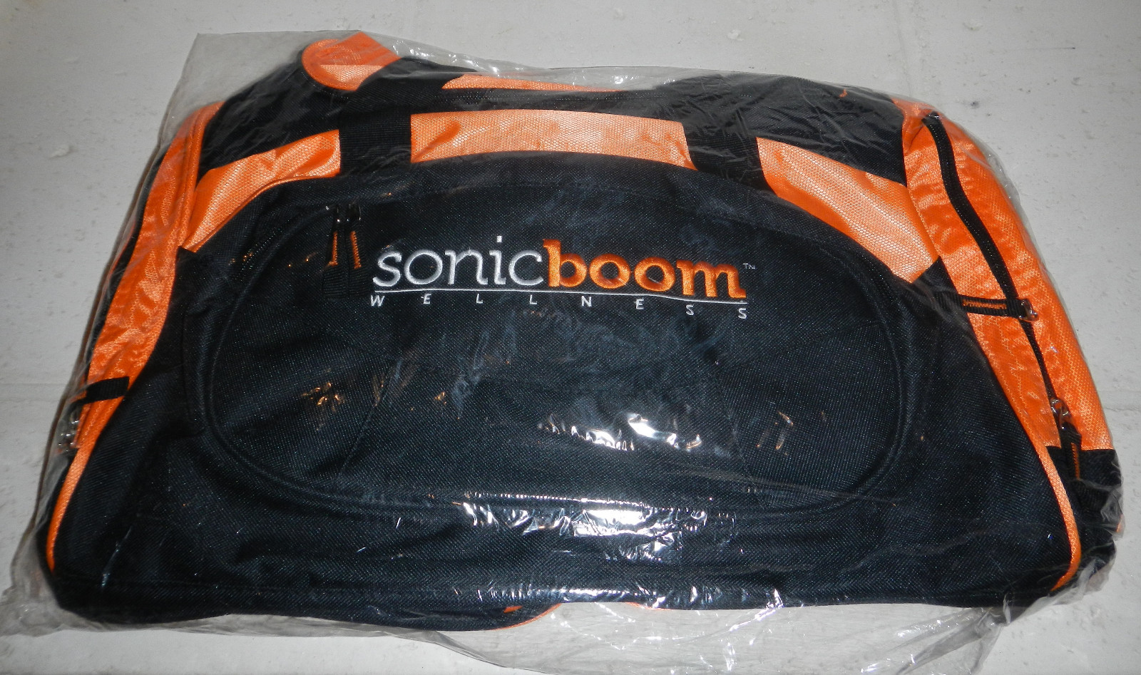 NEW Sonic Boom Wellness Employee Programs Company Logo Orange Black Duffel Bag