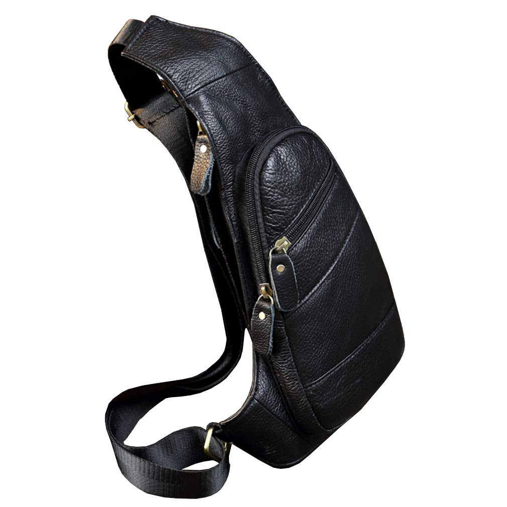 Leather Sling Bag Crossbody Backpack for Men Women Travel Outdoor Business Hi…