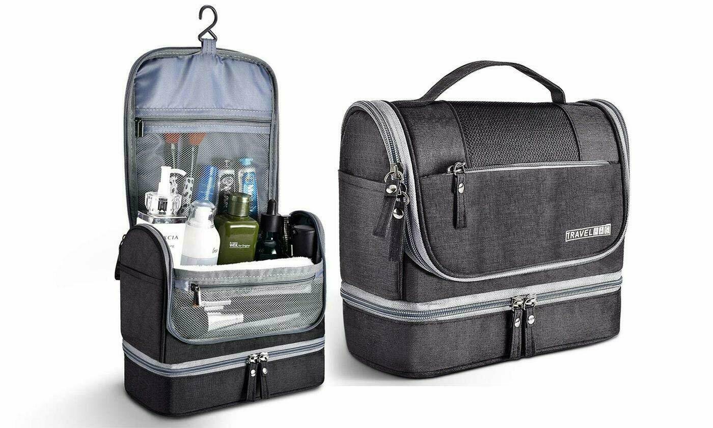 Waterproof Hanging Toiletry Cosmetic Organizer & Travel Bag for Men or Women