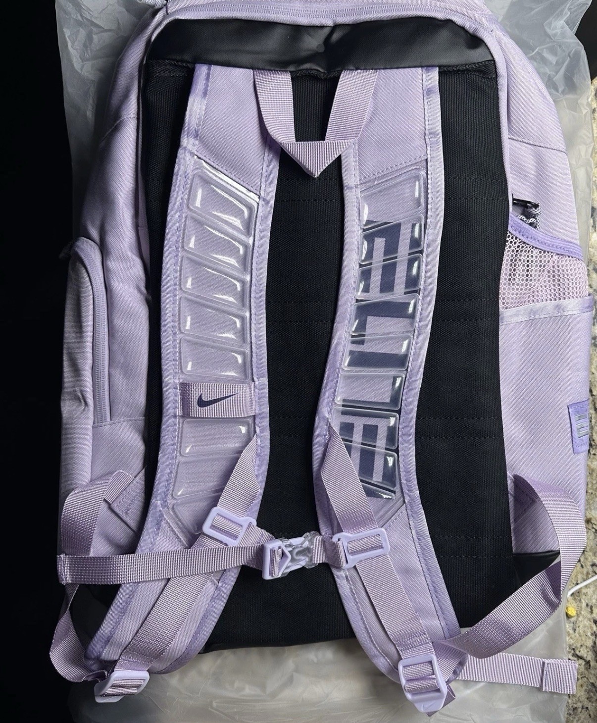 Nike Large Backpack Purple/Black Zip Closure Outer Pockets Adjustable Strap