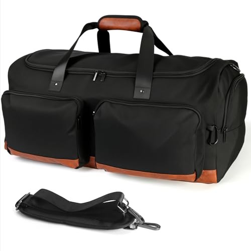 Duffle Bag for Travel Travel Duffel Bags, Weekender Overnight Carry 55L Black