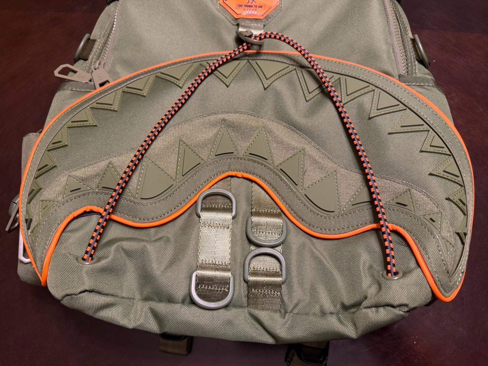 New Sprayground Special Ops Shark Squad Backpack Military Green Shark Mouth