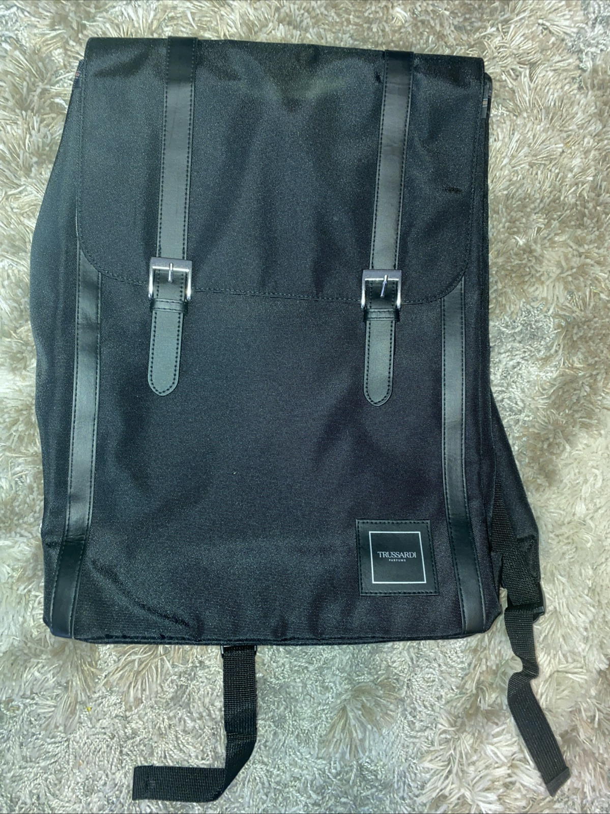 Sealed Trussardi Designer Uomo Groovy Man Black Backpack In Excellent Condition