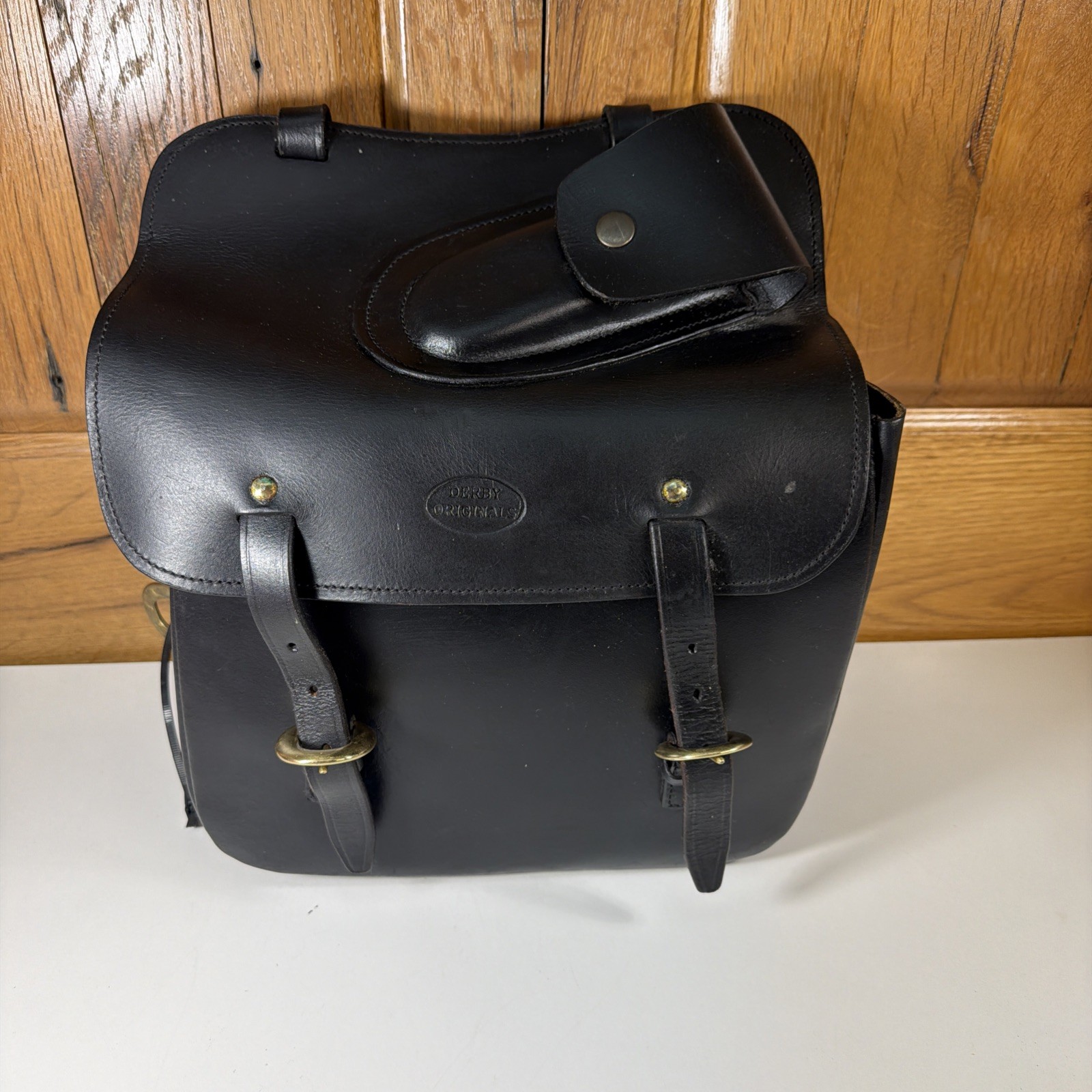 Derby Originals Equestrian Black Leather Saddle Bag