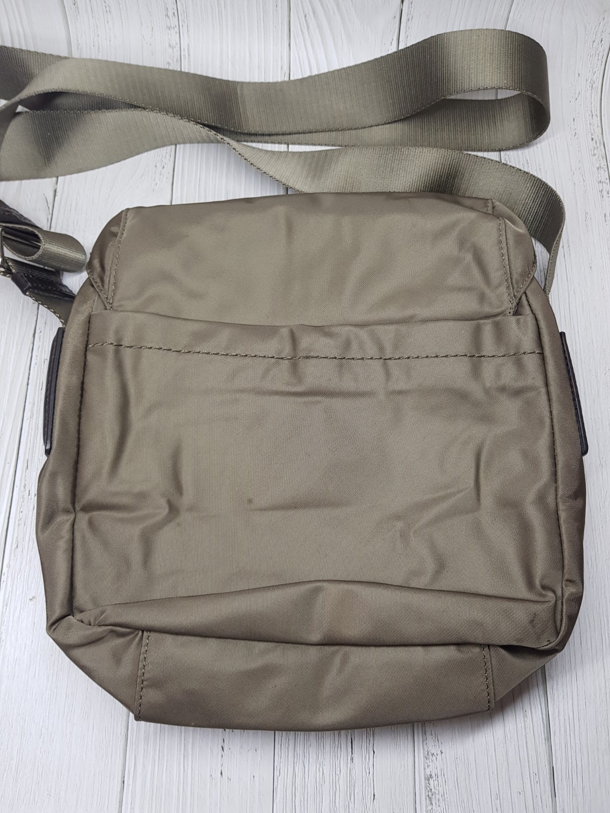 TUMI Crossbody Khaki Logo Magnetic Zip Nylon Mini Unisex