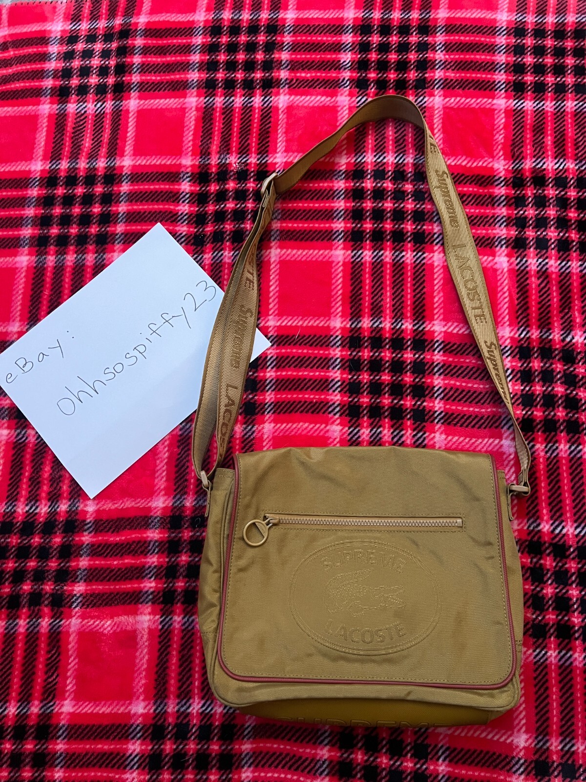 Supreme x Lacoste Messanger Bag 2019 Black, Navy, Yellow NEW 100% Authentic