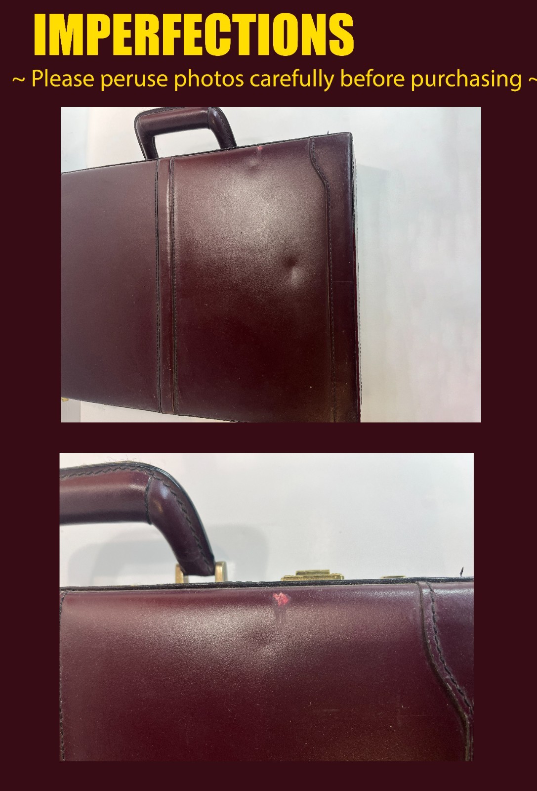 18″ Large Briefcase Men Leather vintage Mulberry Red Brown Suede Beige Interior