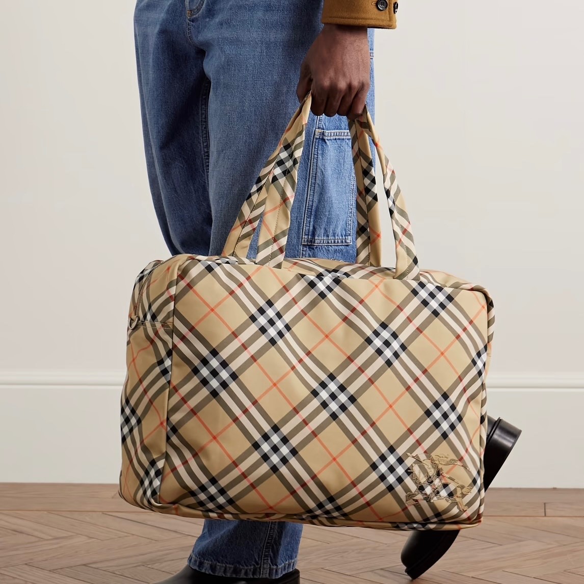 Burberry Classics Weekender Duffle Bag Large Check Canvas New