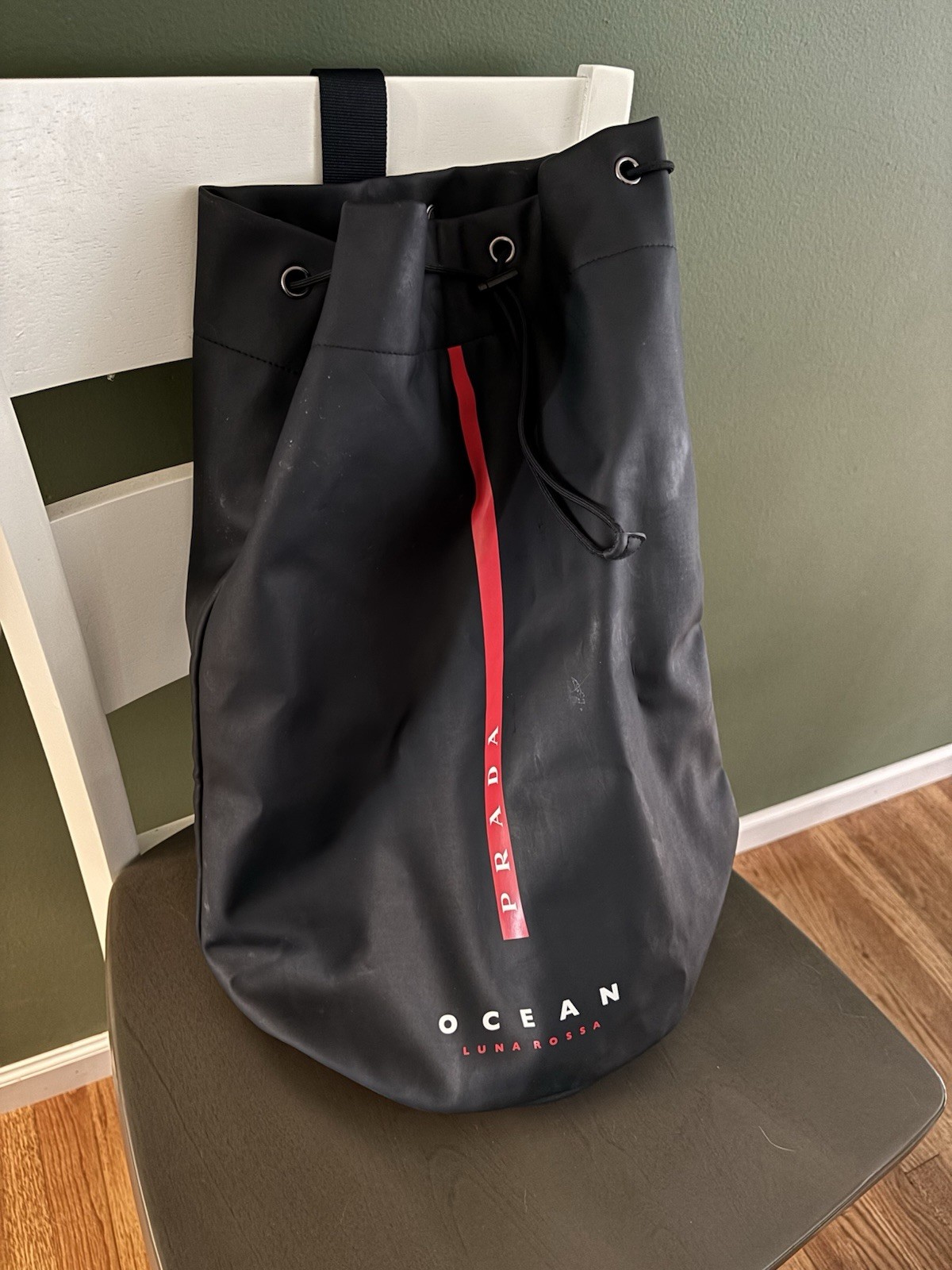 Rare Prada Luna Rossa Ocean Drawstring Gym Bag