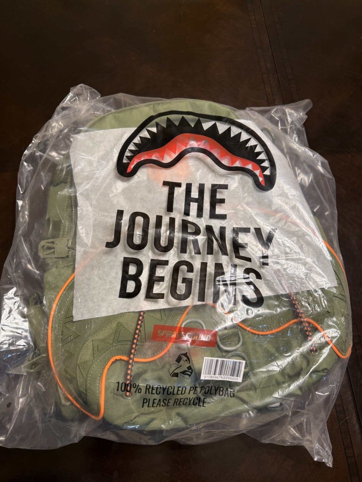 New Sprayground Special Ops Shark Squad Backpack Military Green Shark Mouth