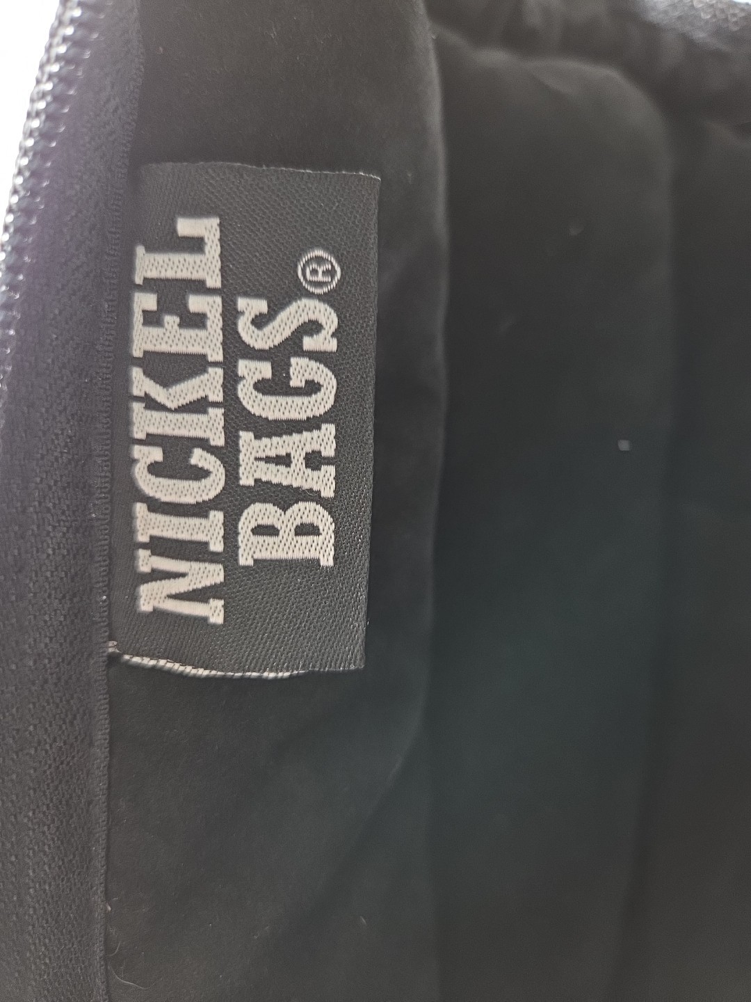Nickel Bags Padded Drawstring Duffle Tube Sling Bag Velour Interior 19 In Black