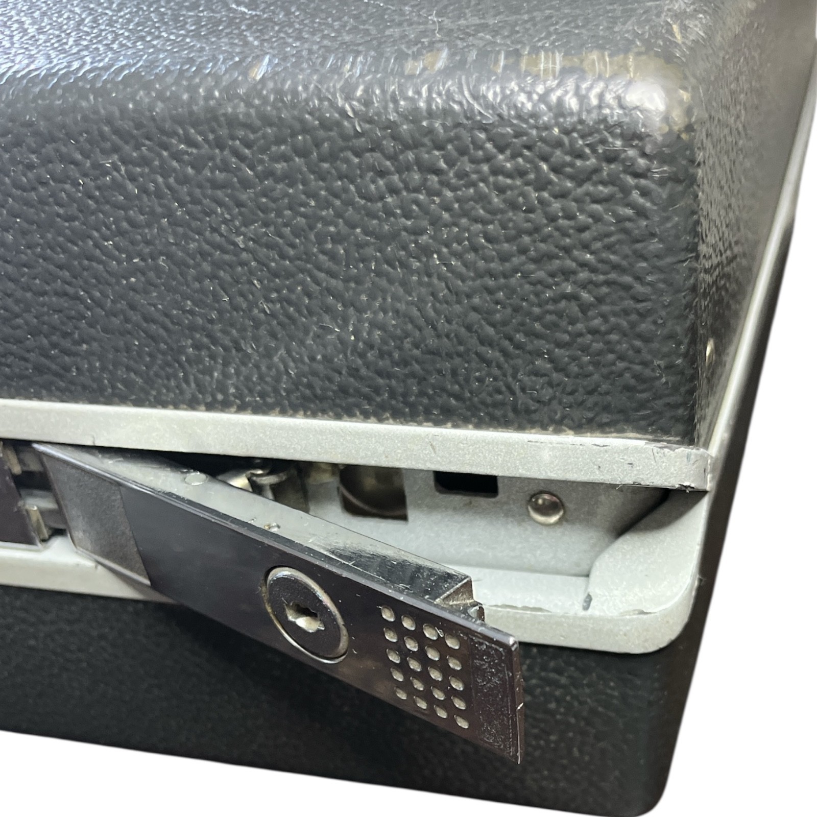 Vintage Samsonite Hard Shell Briefcase Gray Push Lock Clasps Made in USA 1970s