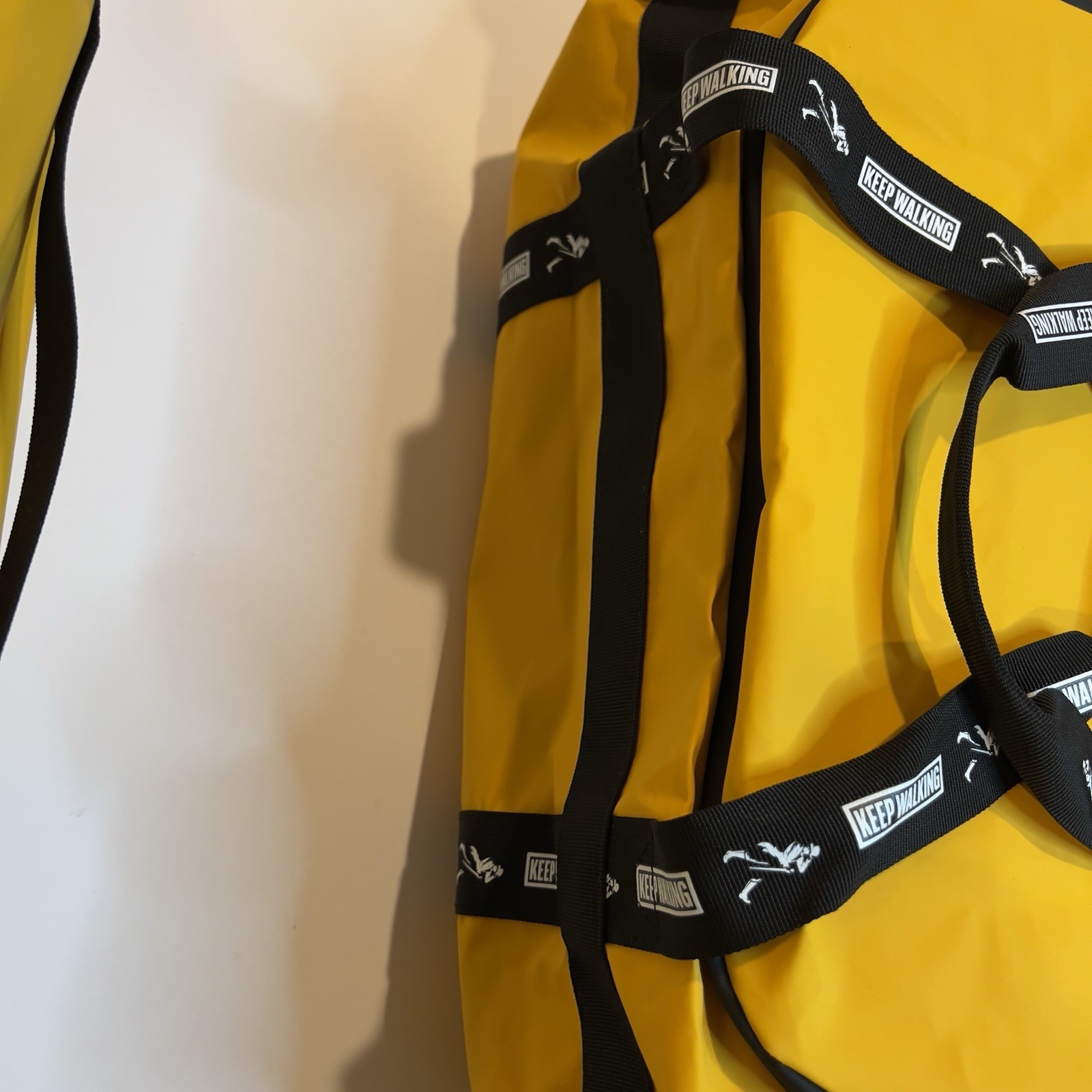 New Johnny Walker Keep Walking Duffle Bag Weekender Gym Bag Yellow & Black