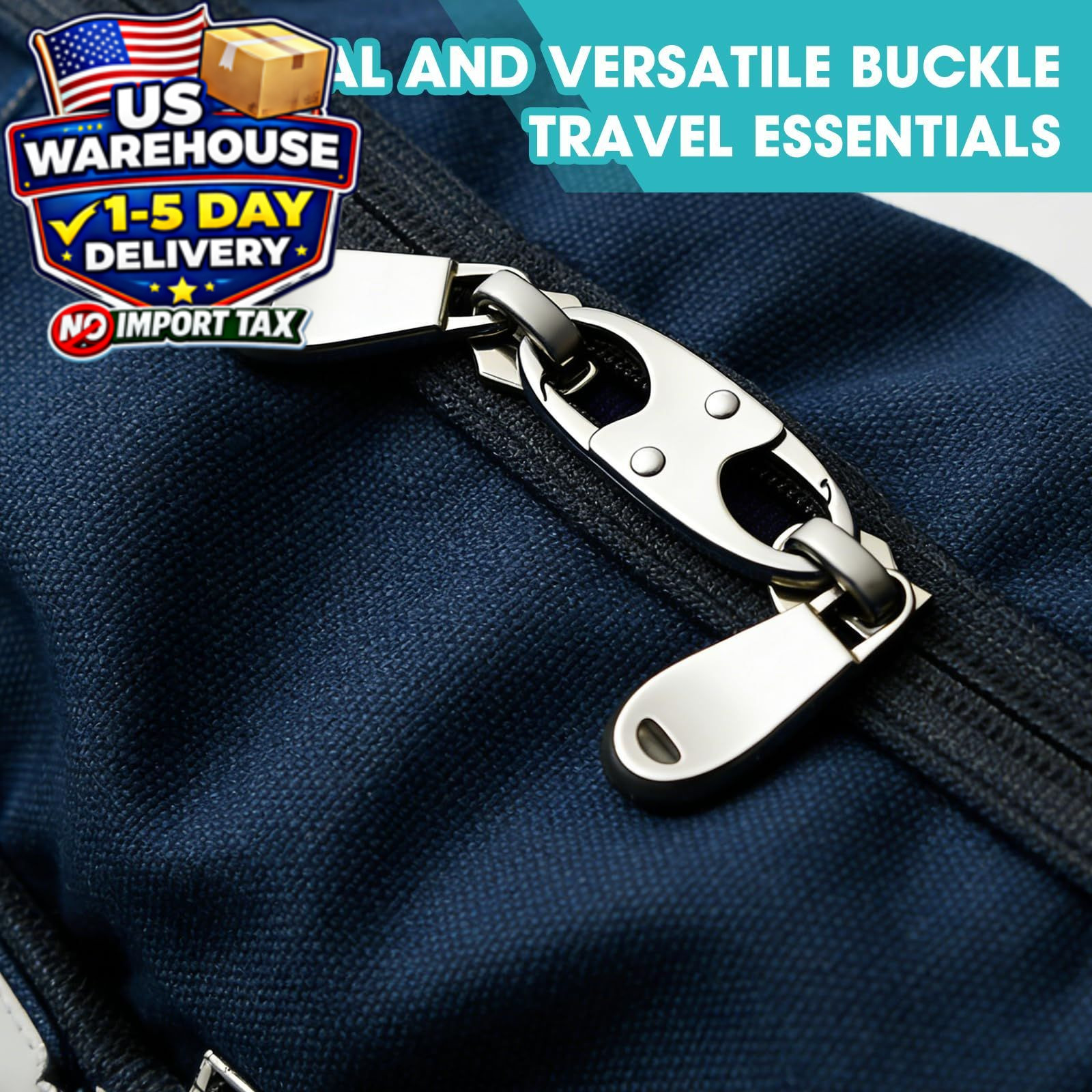 8 Pcs Anti-Theft Carabiner Clip Double Zipper Pull Zinc Alloy Backpack Clip