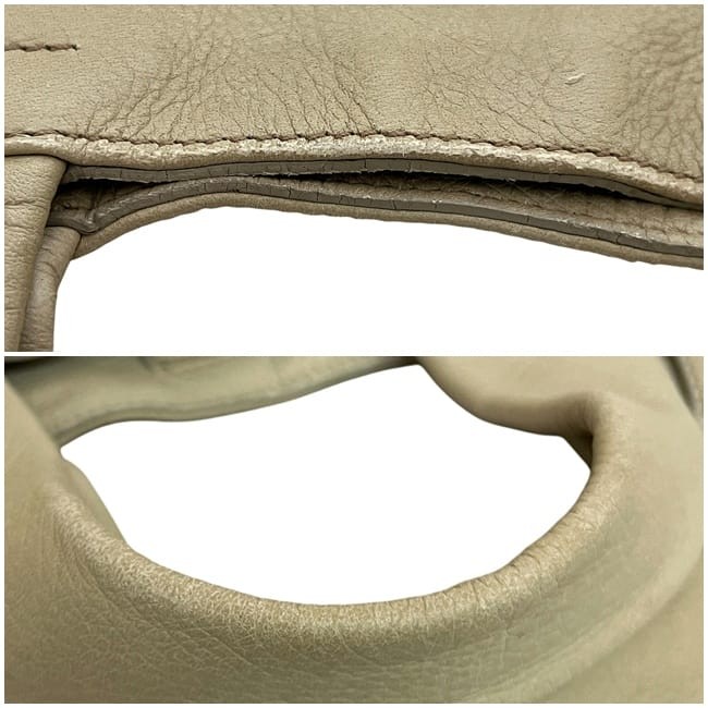 Pre-owned Prada beige leather tote bag, size 146. This Prada leather bag is