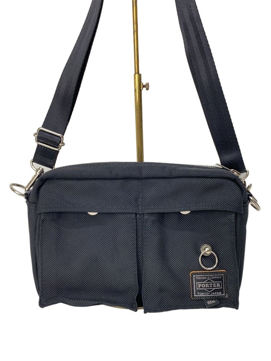 Authentic Porter Nylon Shoulder Bag Black 9cm Depth 13cm Height 23cm Width