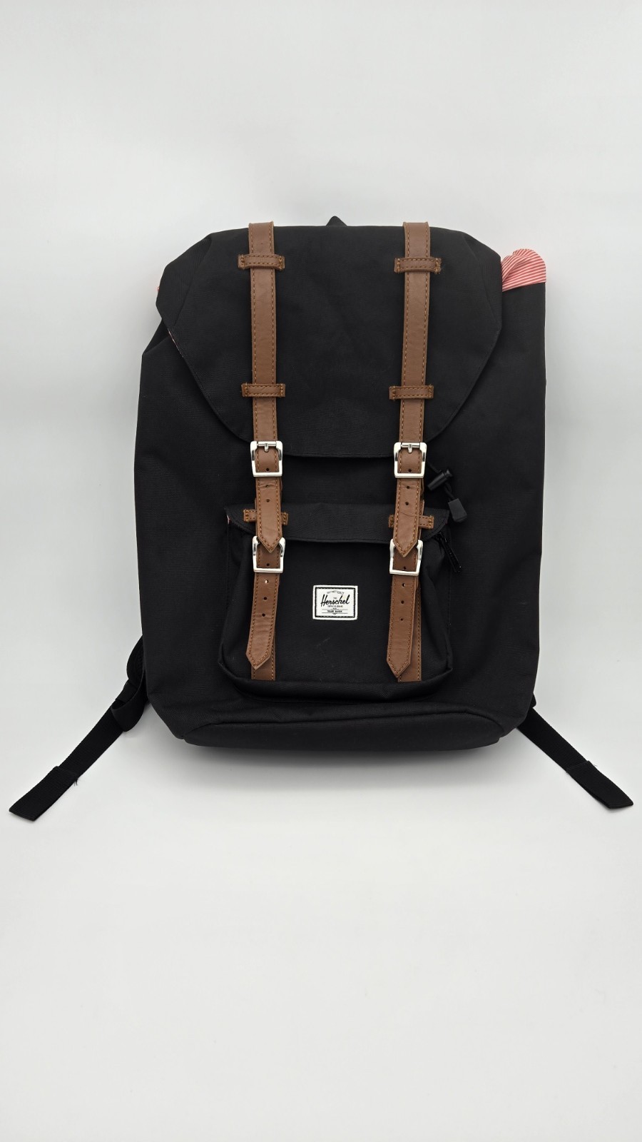 Herschel Little America Leather Laptop Backpack, Classic 25.0 L, Black School