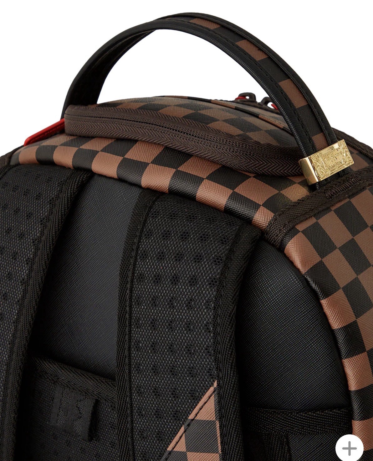 Sprayground Shark In Paris Brown Checkered Money Bear Backpack School Books Bag