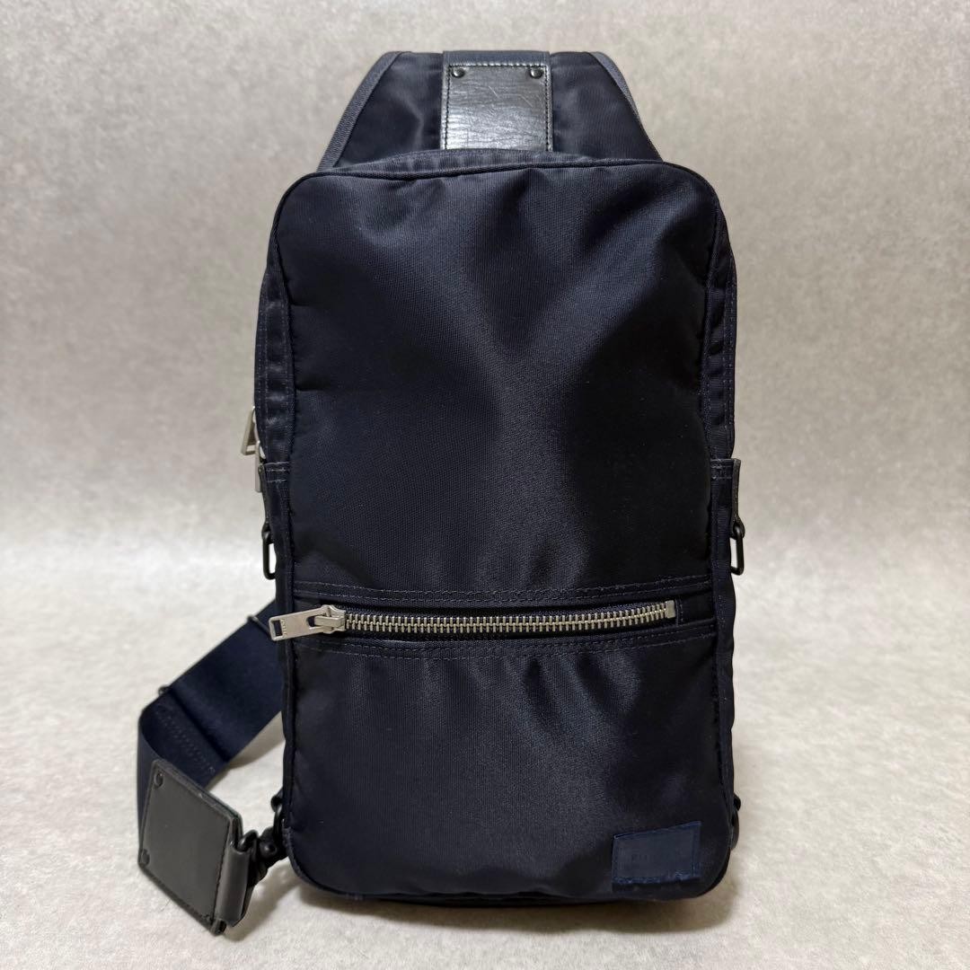 Authentic PORTER Yoshida Bag LIFT SLING SHOULDER BAG Navy 30cm x 18cm x 6cm, Use