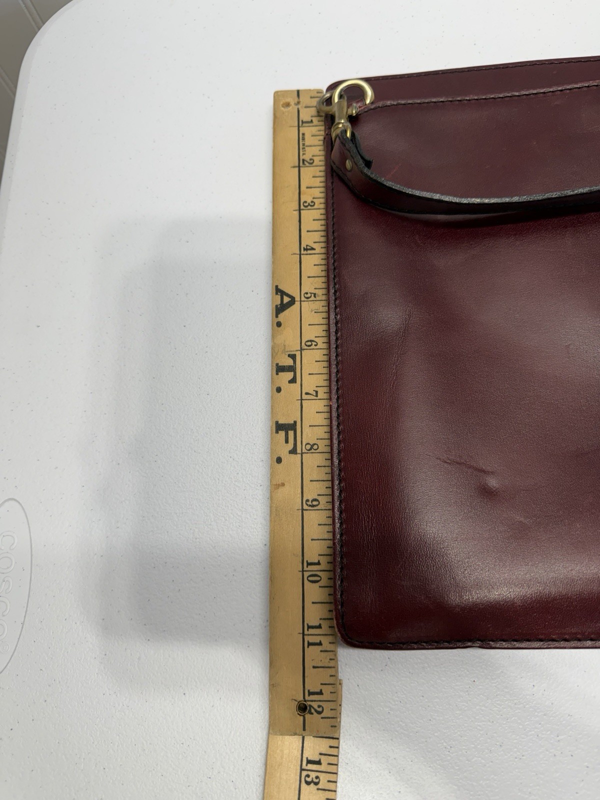T Anthony Leather Briefcase Retractable Handles West Germany Embossed Initials
