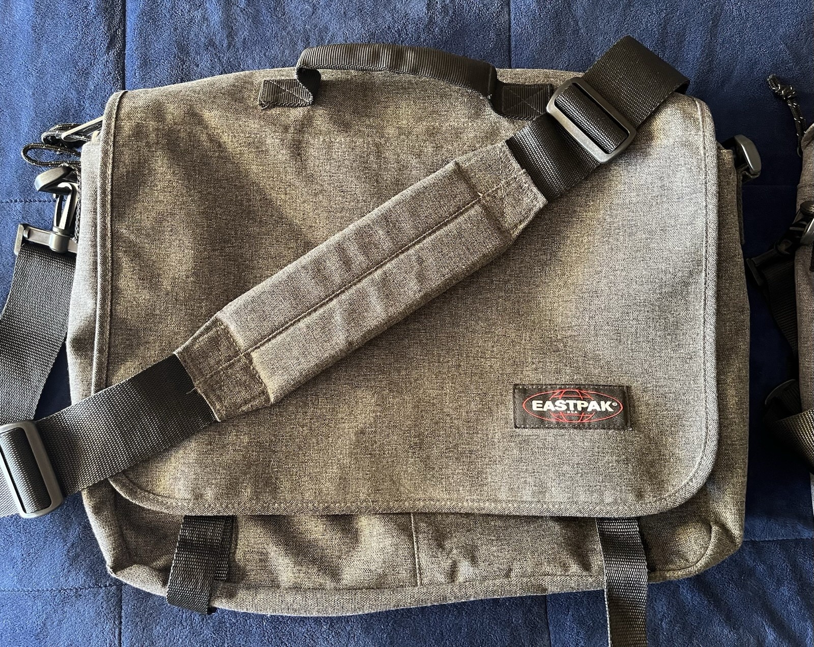 Eastpak Backpack Messenger Bag(s), Laptop Sleeve, Pen Holder, Zipper, Grey, Dark