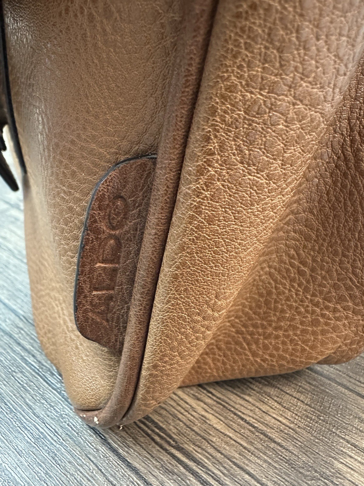 ALDO Leather Cognac Messenger Computer Travel Bag