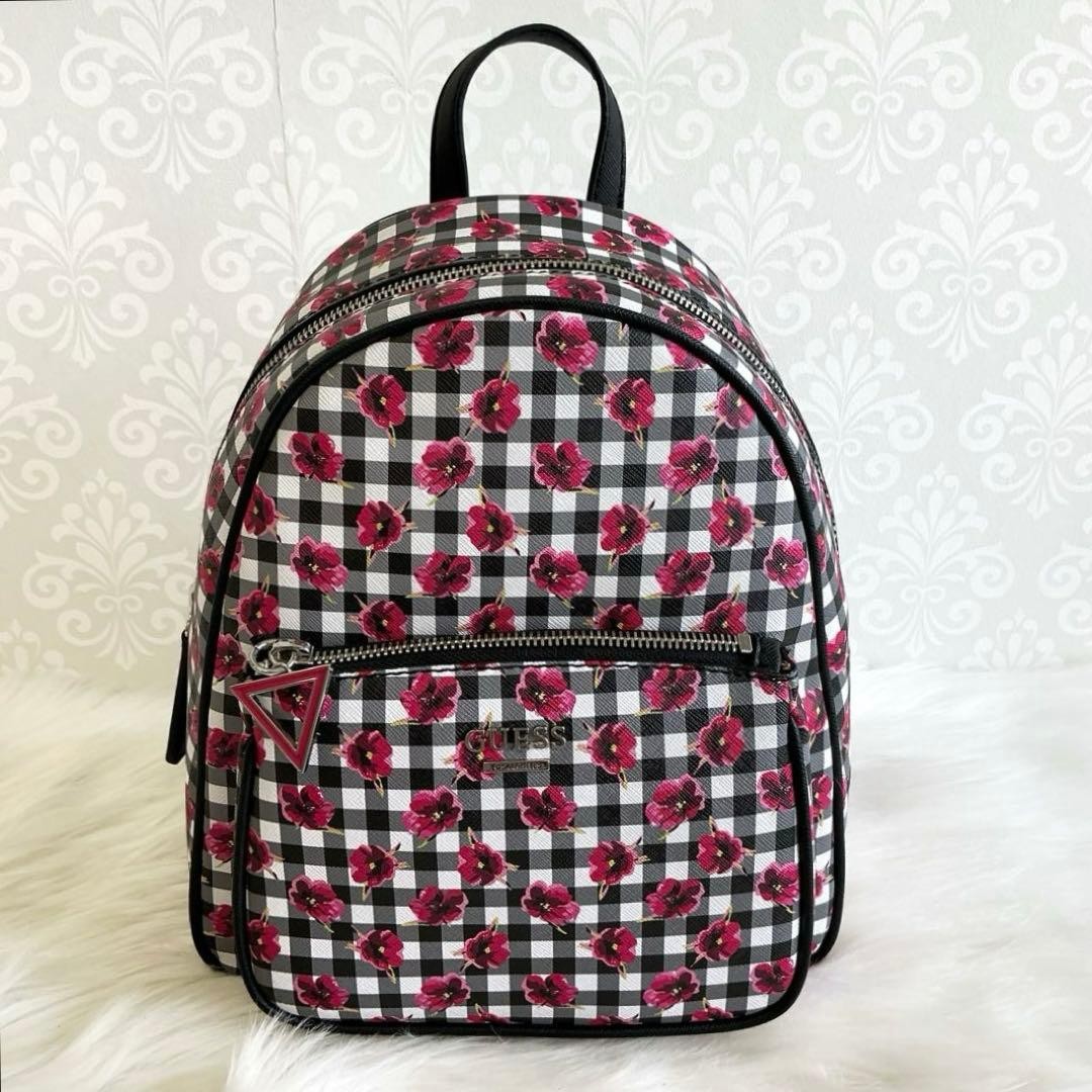 Guess Rucks Gingham Check Floral Pattern