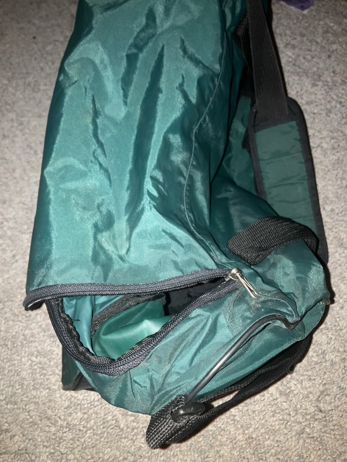 Vintage Nike Athletic Brand Duffle Bag Green 90s Gym Bag Carry On Swoosh Luggage