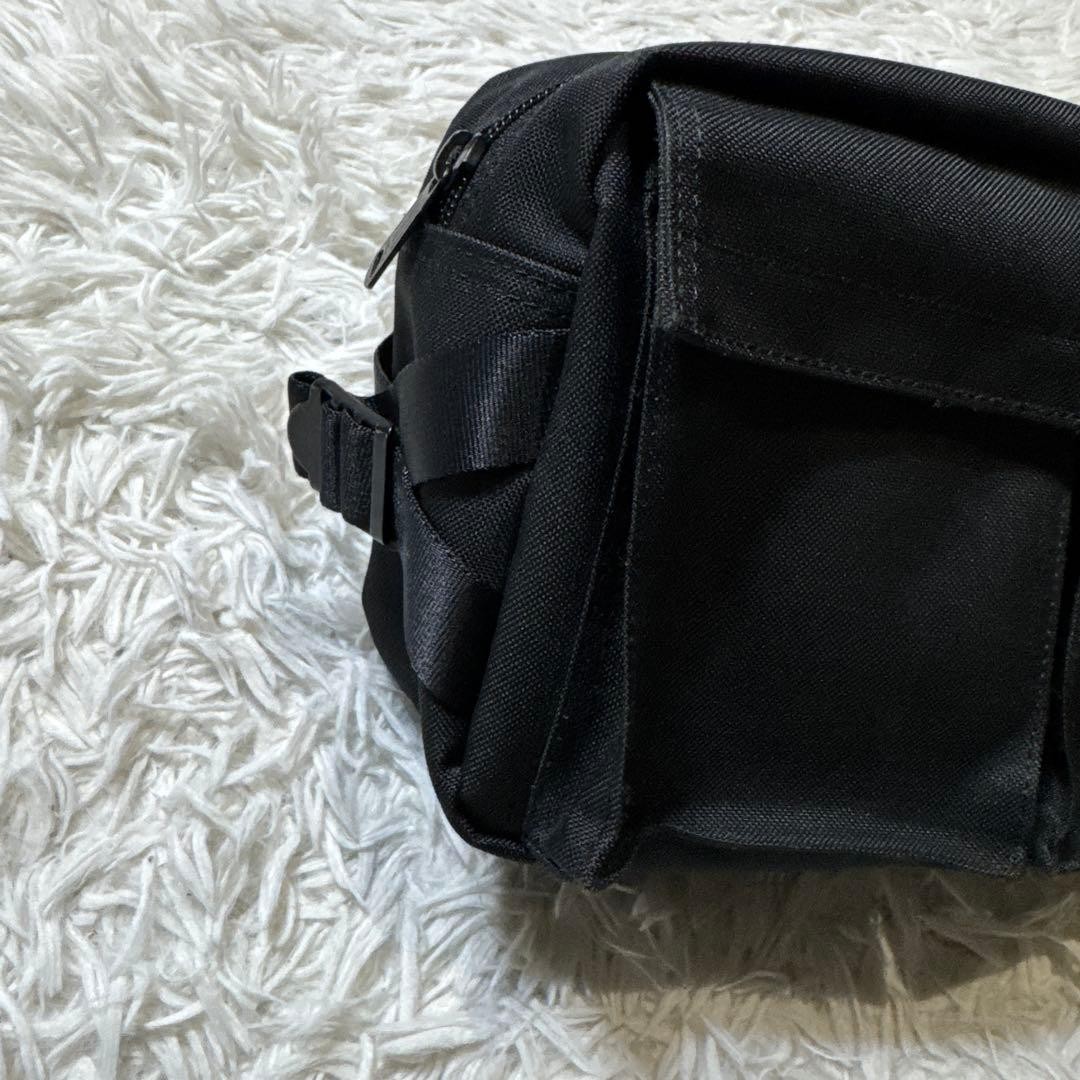 Authentic PORTER Yoshida Kaban Body Bag Black Canvas 16cm x 28cm x 12cm Excellen