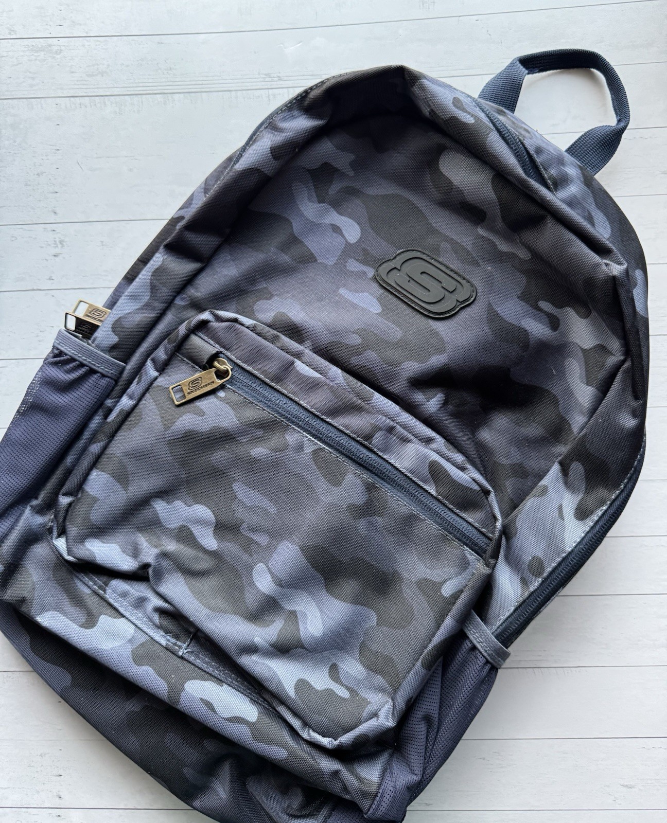 Skechers Blue Camo Pattern Backpack Bookbag