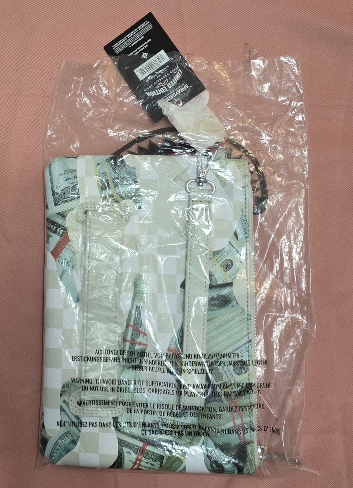 🔥SOLD OUT FOREVER🔥NWT Sprayground FEROCIOU$ Crossover Clutch Pouch Bag UNISEX