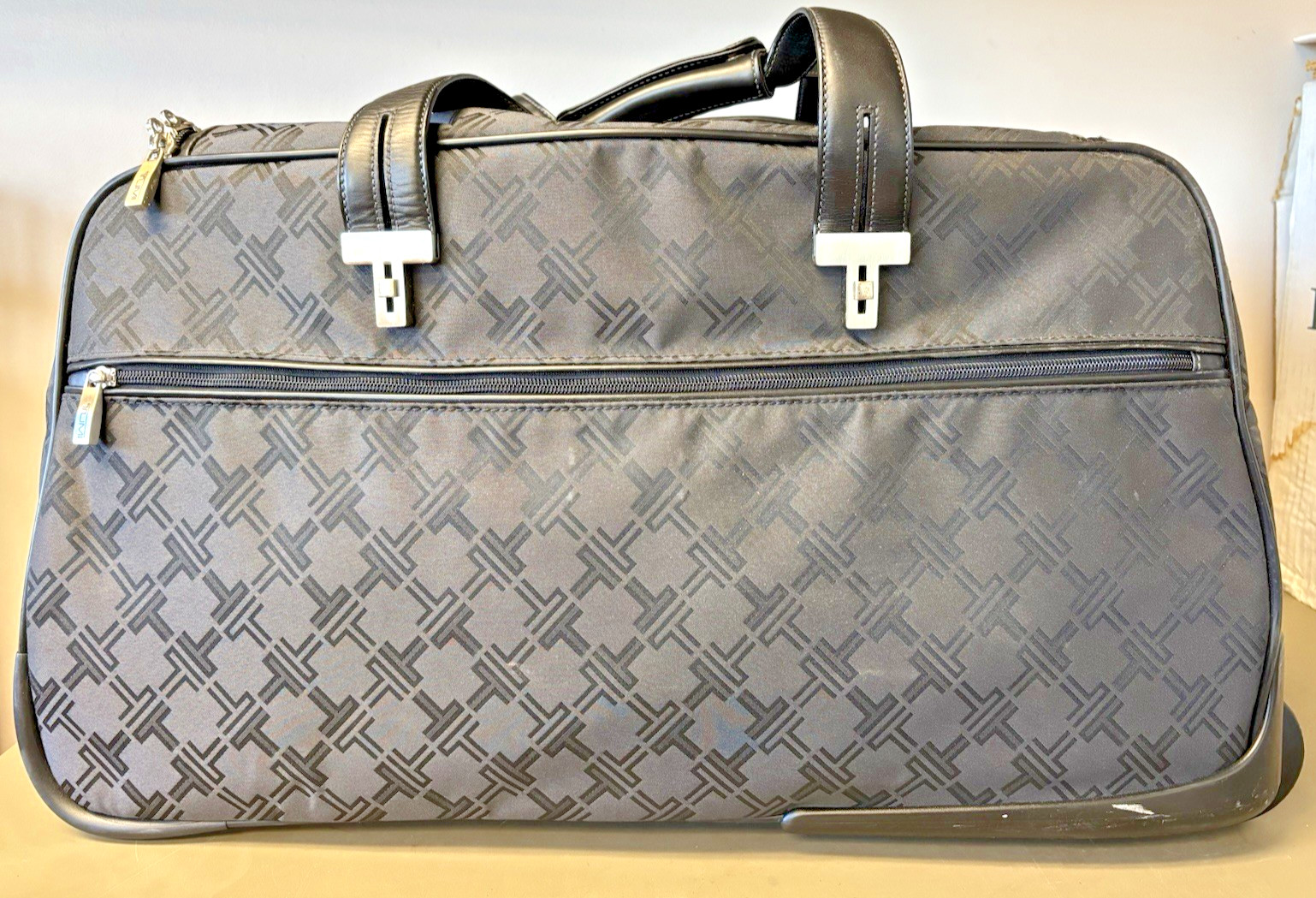 TUMI T Monogram Jacquard Upright carry on Rolling Duffle Bag