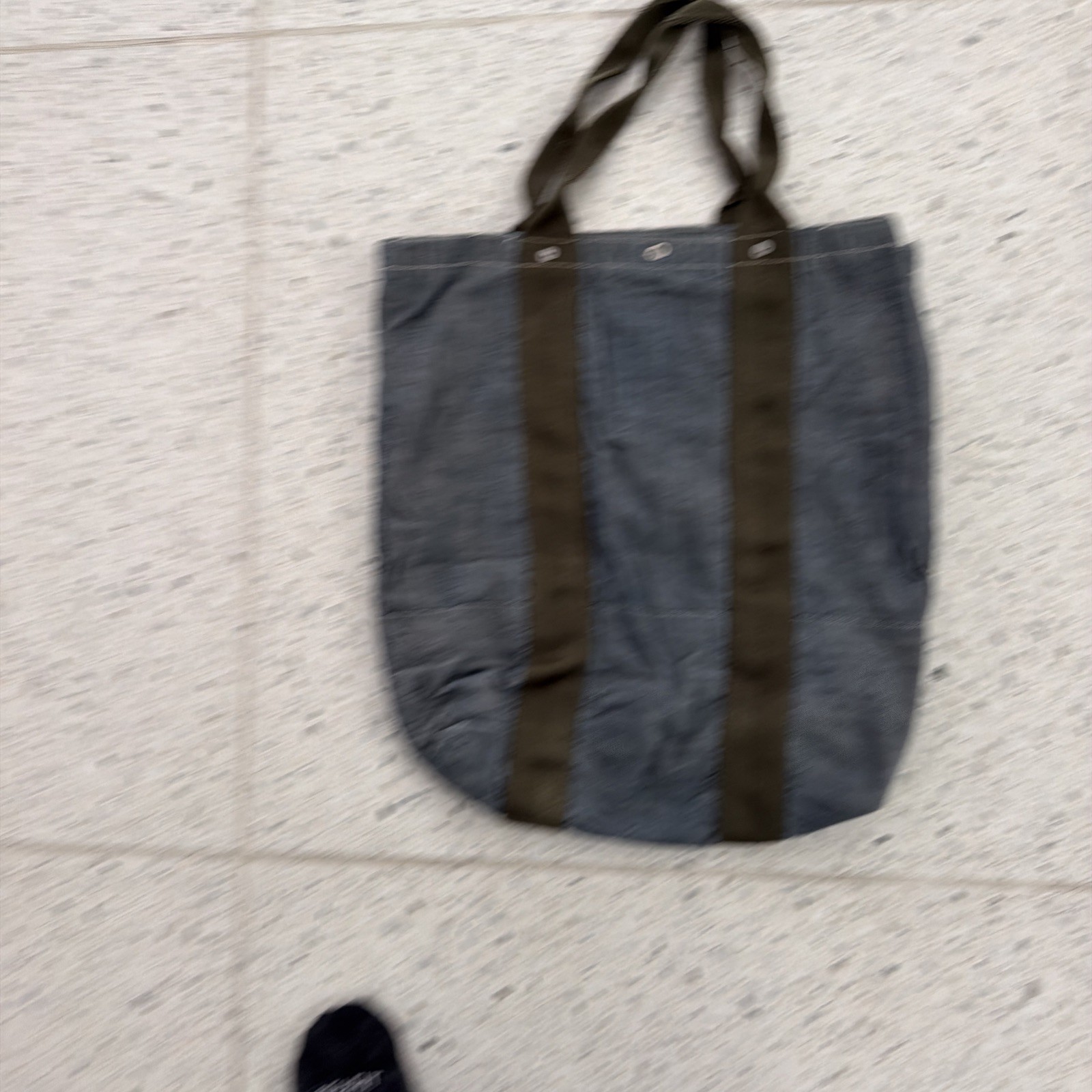 Vintage Post Overalls Chambray Tote Bag Blue/ Green
