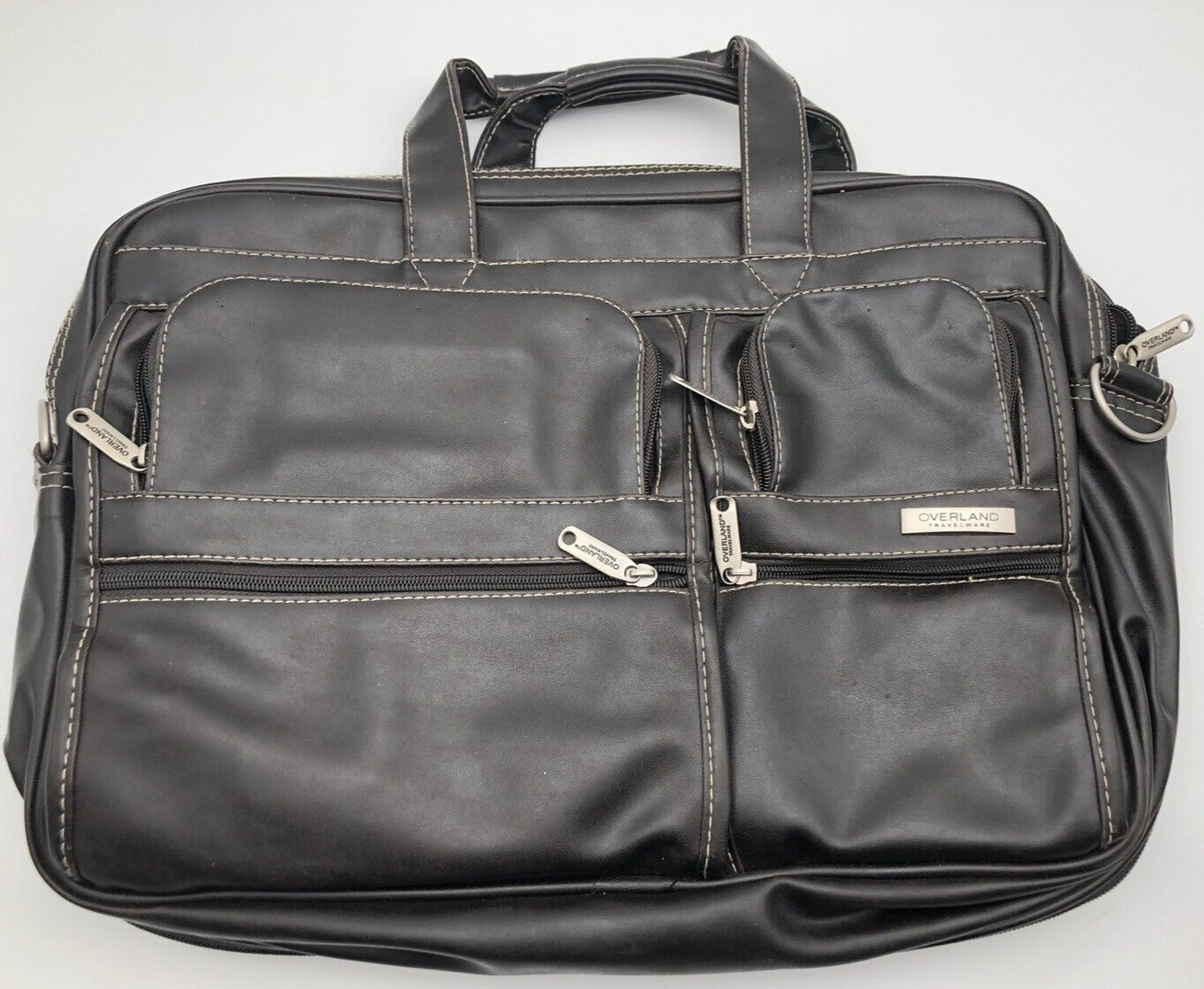 Overland Travel Ware Expandable Messenger/Laptop Brown Distressed Leather