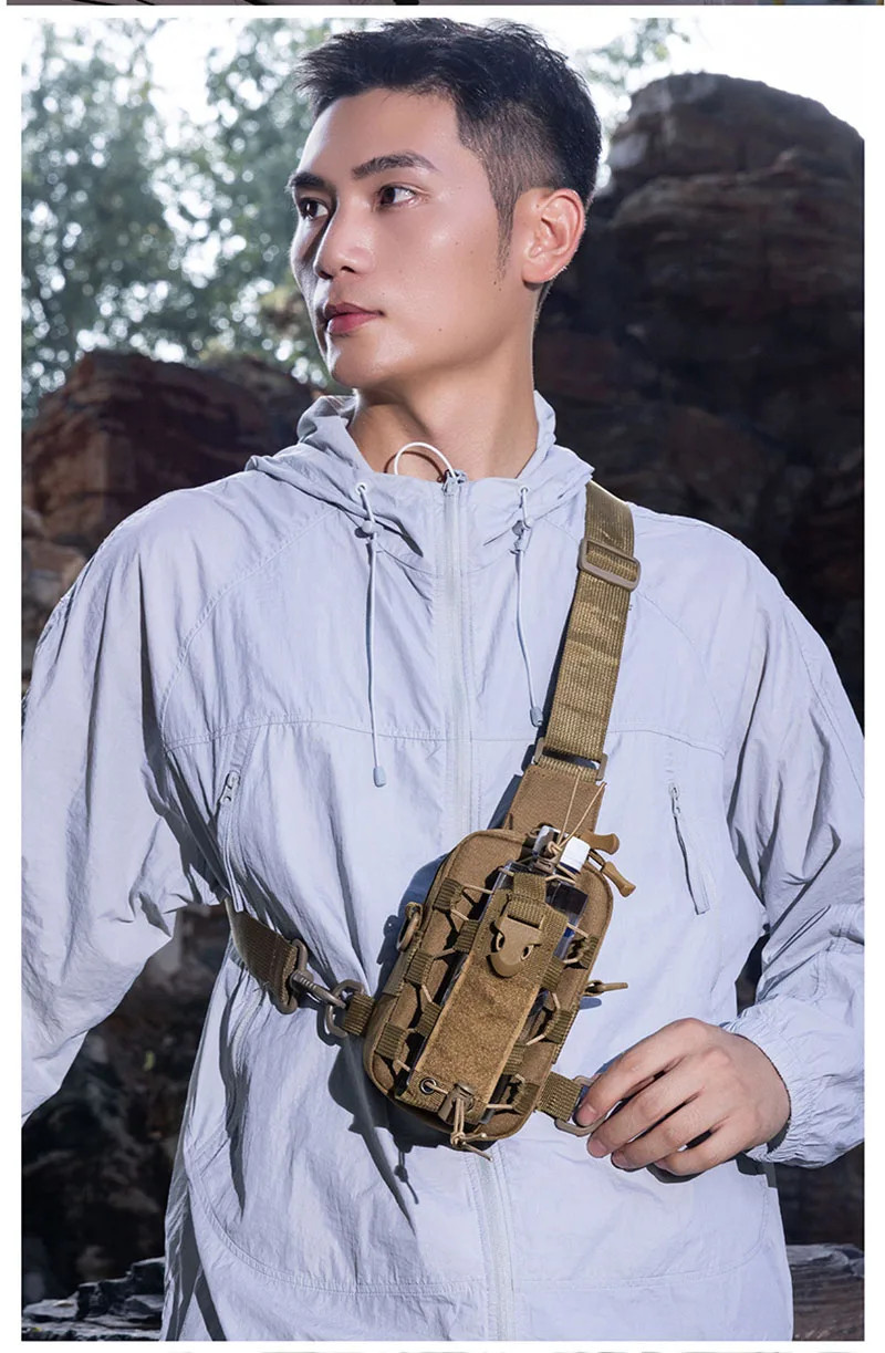 Multifunctional Tactical Chest Bag Men’s Outdoor Water Bottle Waist Bag Phone Cr