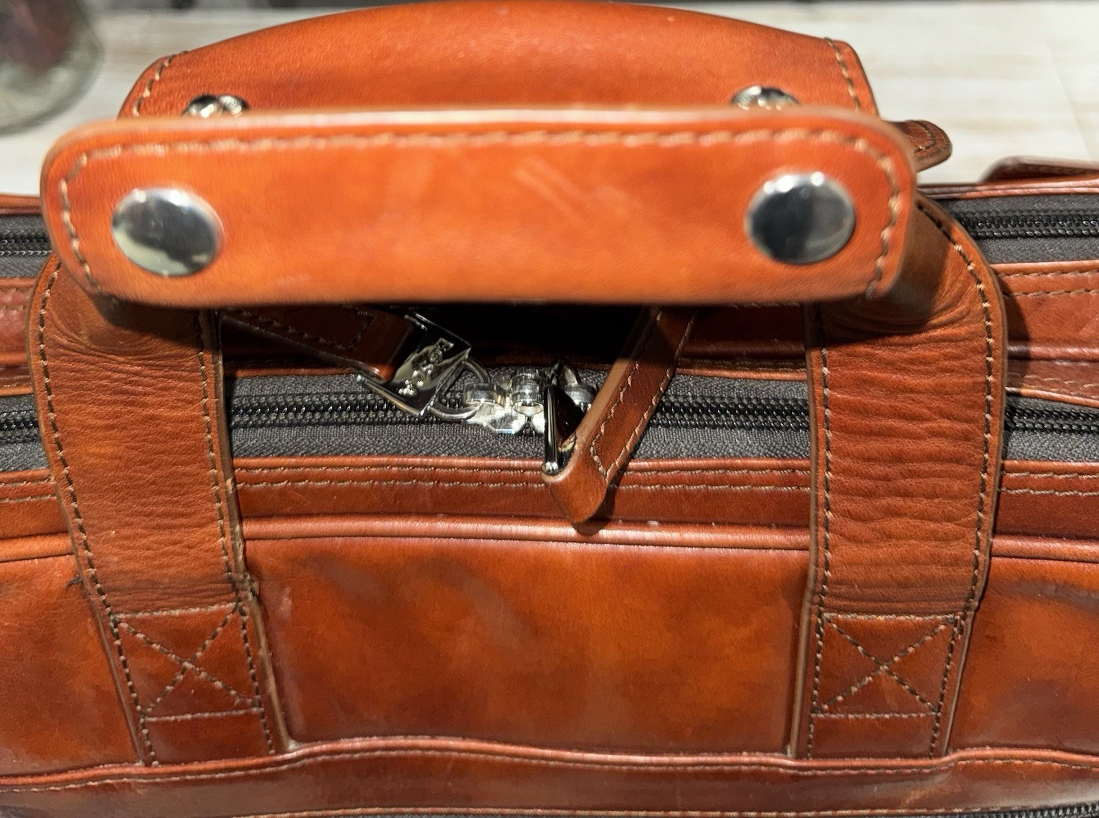 Bosca Old Leather/ Stringer Briefcase/ Italian Leather Luxury/ Large Capacity