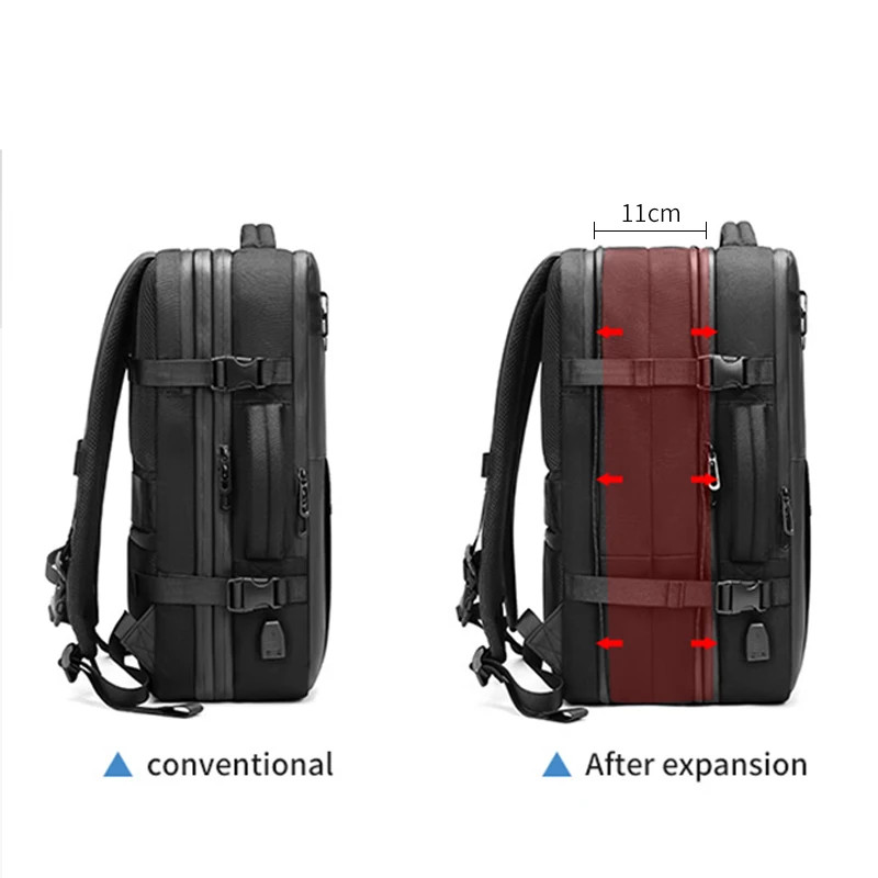 Vacuum Compression Travel Backpack USB Charging Large Capacity Hiking Bag