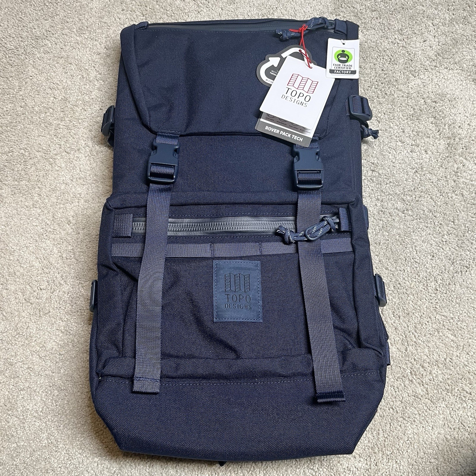 NEW Topo Designs Rover Pack Tech Backpack 24L. Navy Blue Laptop Comupter Bag NWT
