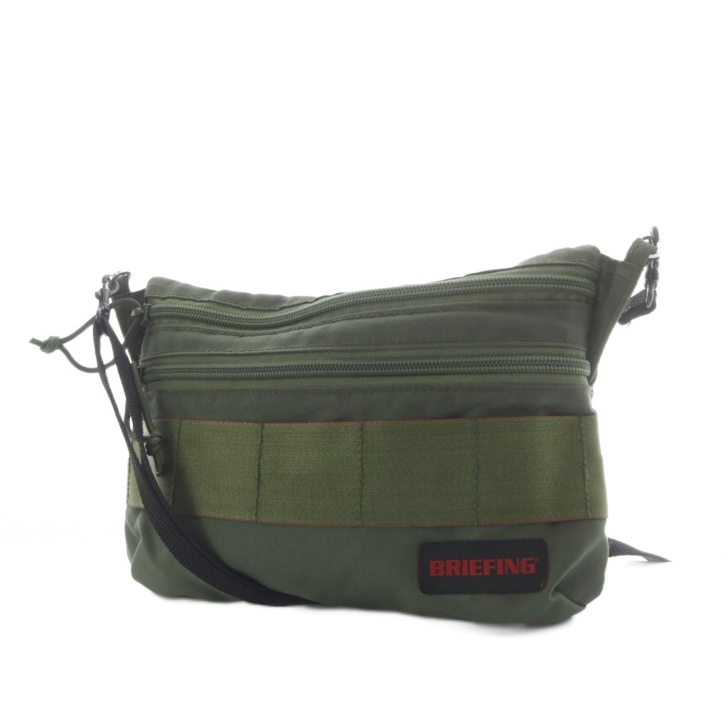 BRIEFING BEAMS BOY Khaki Nylon Shoulder Bag 18cm x 25.5cm Excellent Condition