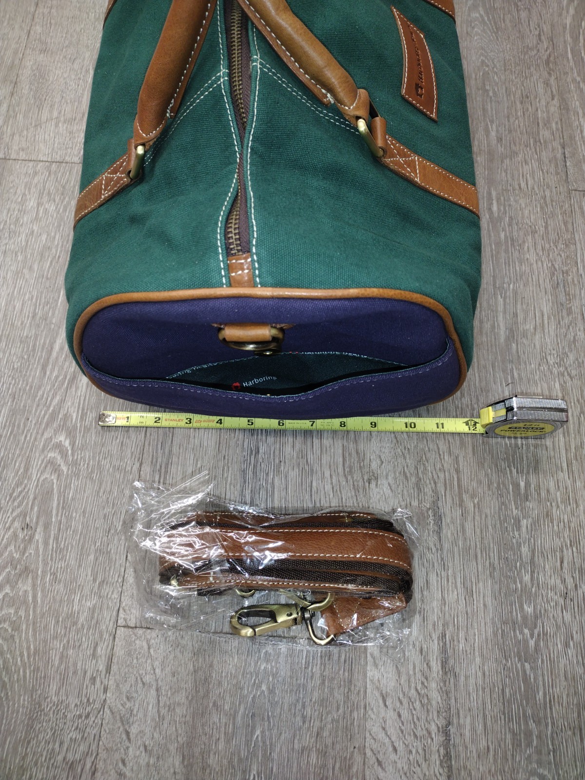 Harboring Hearts FH Wadsworth NYC Canvas Leather Trim Weekender Duffel Bag