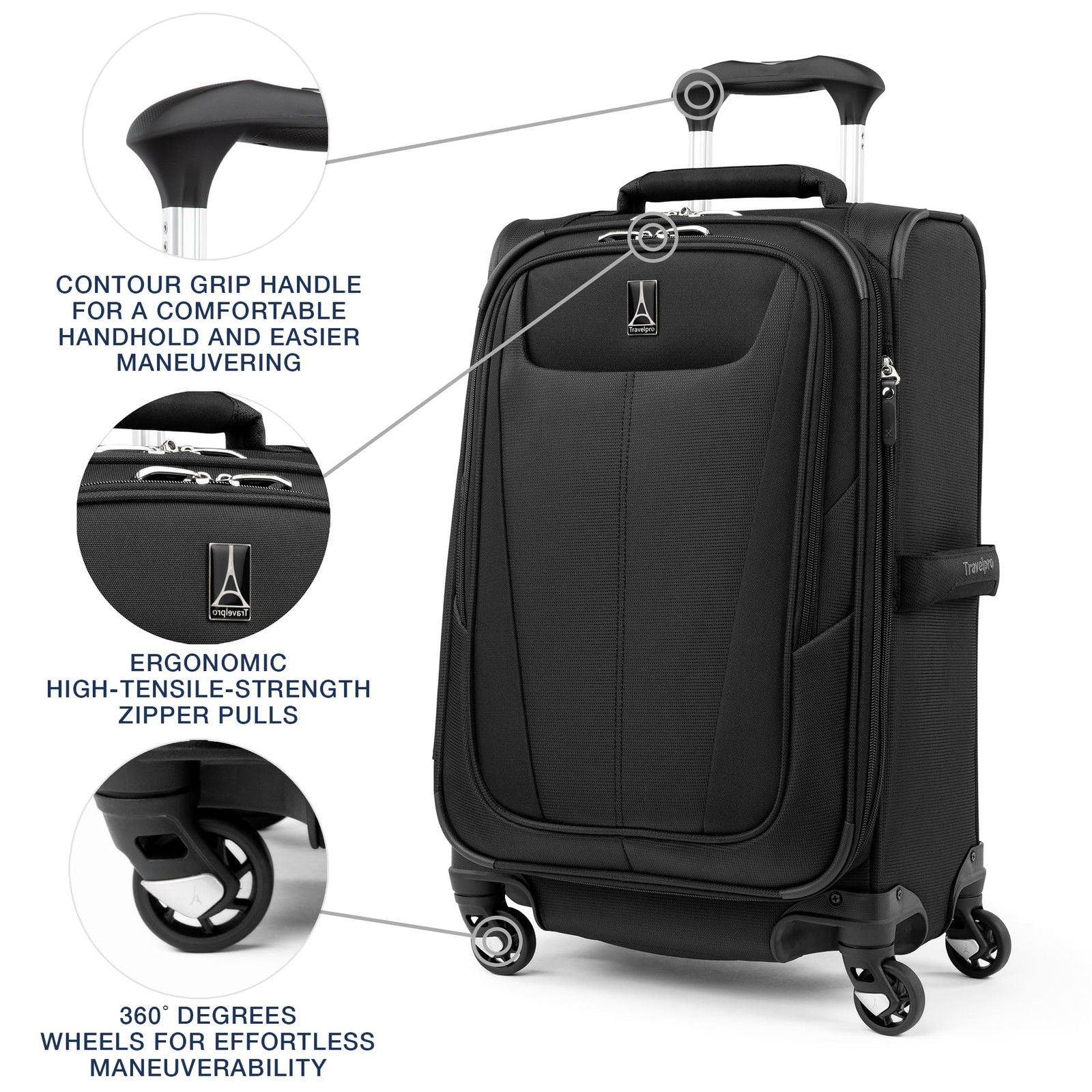 Travelpro Maxlite 5 Softside Expandable Luggage with 4 Spinner Wheels, 21 In U97