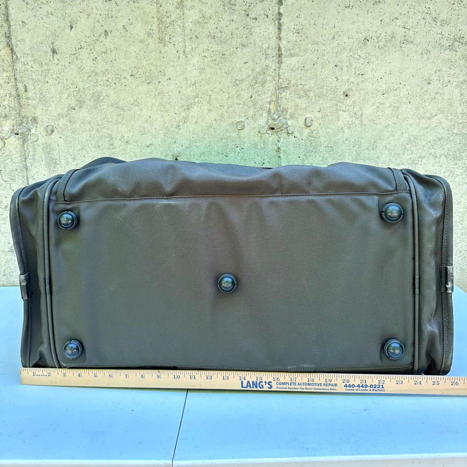 Tumi Large Duffel Bag Alpha Ballistic Nylon Green Travel Weekender Monogrammed