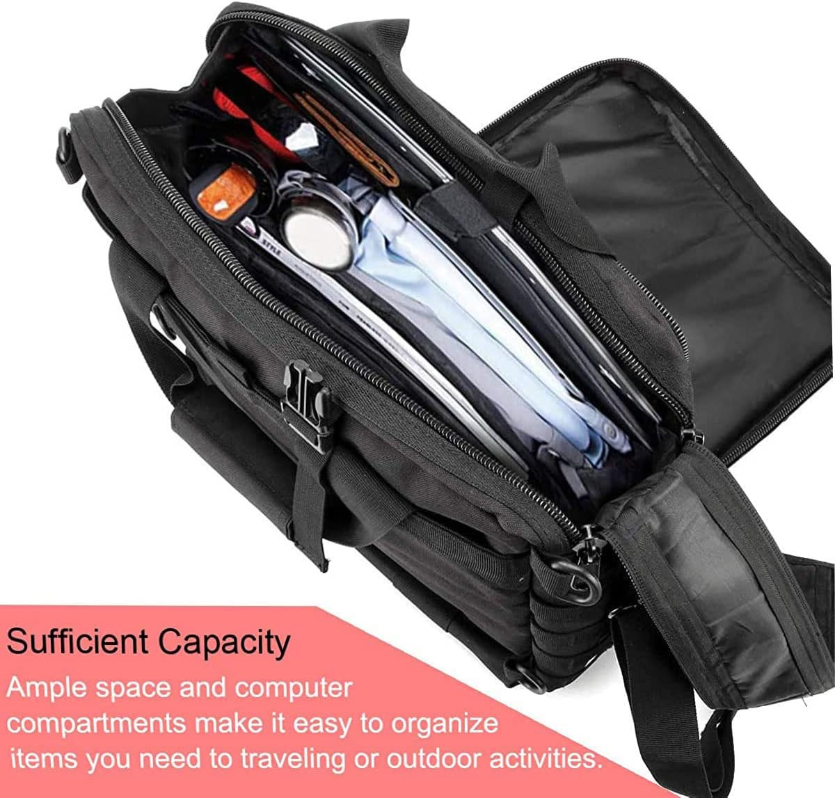 15.6 Inch Tactical Laptop Messenger Bag Briefcase Water Resistant Shoulder Case