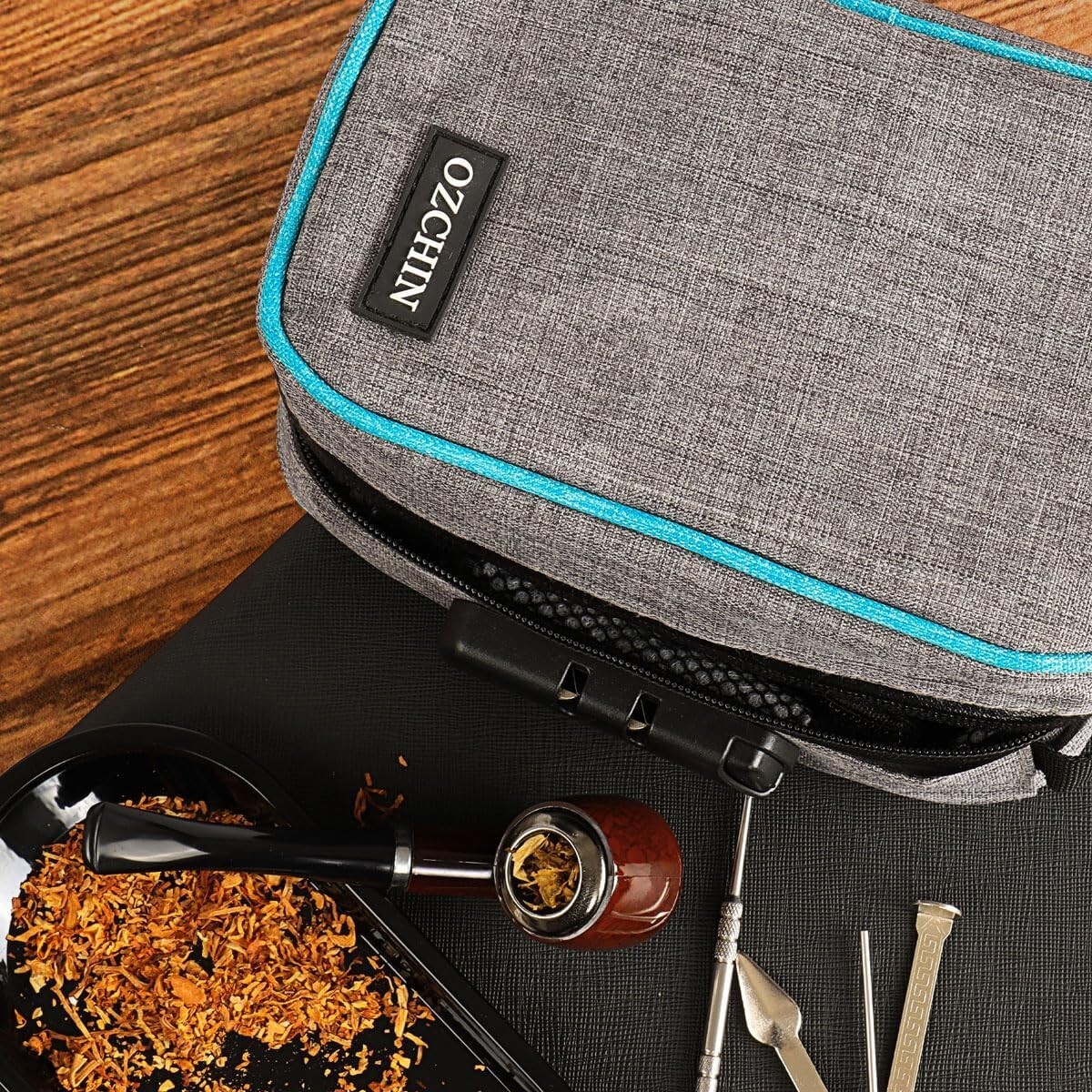 Compact Smell-Proof Organizer with 3 Dividers and Combination Lock for Privacy