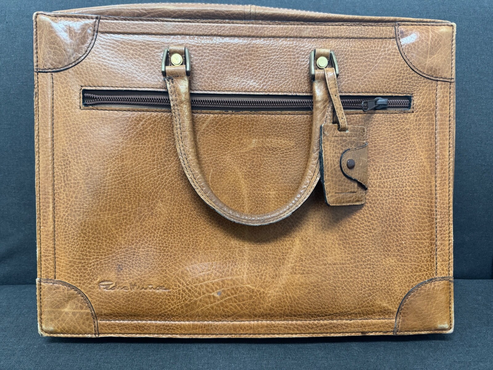 Pedro Munoz boutique Spain rare leather mens briefcase travel bag sp
