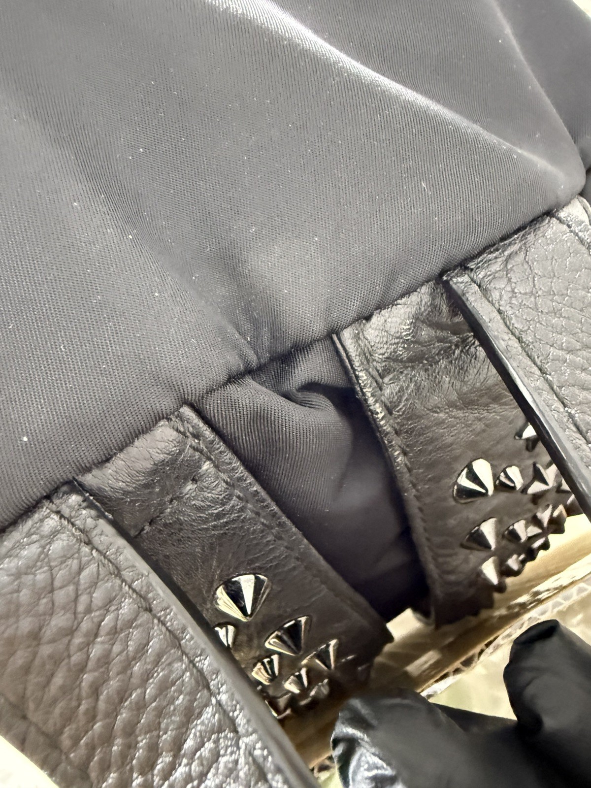 Givenchy Star Studded Nylon Backpack Black Leather Trim Japan Archive Rare